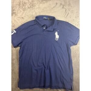 Polo Ralph Lauren Custom Slim Fit blue Big Pony‎ Short Sleeve Polo Shirt XXL